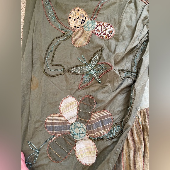 Vintage Y2K Renee Derhy high low embroidered layered ruffle skirt - Picture 2 of 4